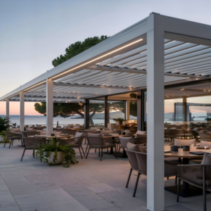 Modern Aluminum Louvered Pergola – Adjustable Roof Outdoor Gazebo for Garden