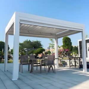Waterproof Pergola with Solid Aluminum Roof